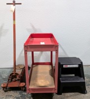 Rolling Cart, Step Stool & Floor Jack