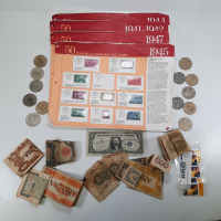 U.S. & Foreign Paper Notes, Stamps, & Replica Coins
