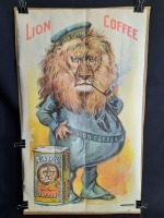 Vintage Lion Coffee Advertisement Lithograph