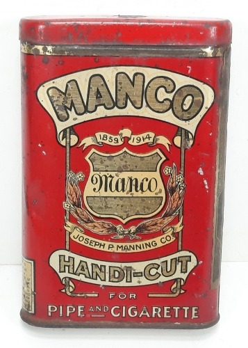 Antique Manco Handi-Cut Pipe and Cigarette Tobacco Tin