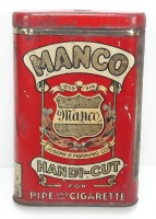Antique Manco Handi-Cut Pipe and Cigarette Tobacco Tin