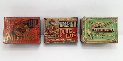 (3) Antique Tobacco Tin