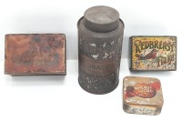 (4) Vintage-Antique Tins