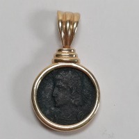 18K Gold Pendant w/ Coin
