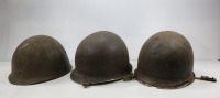 (3) WWII Military Helmets