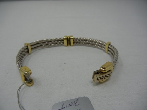 14KY And 14KW Hinged Cable Bracelet (Pompano Beach, FL)
