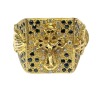 14KY Pav&eacute; Diamond And Sapphire Religious Cross Ring (Pompano Beach, FL) - 2