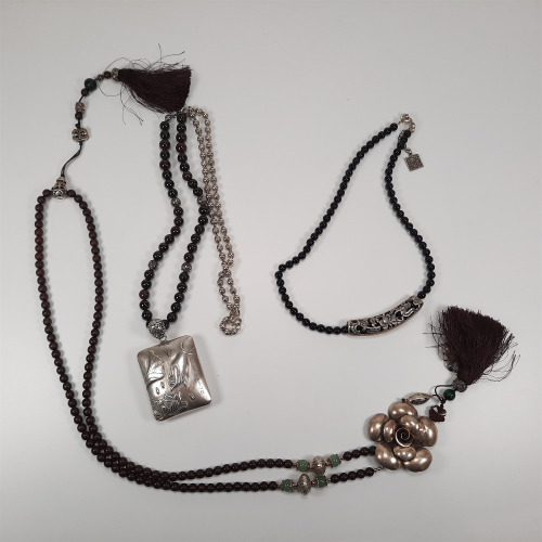 Sterling and SIlver-Tone Beaded Necklaces