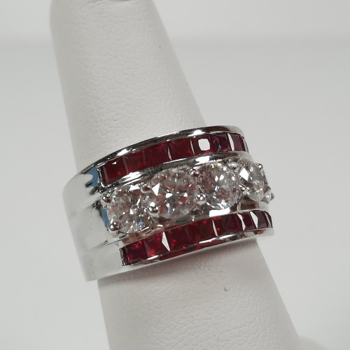 18K Diamond and Ruby Ring