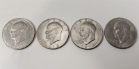 (4) Eisenhower $1 Coins