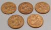 (5) United Kingdom Sovereign Gold Coin - 4