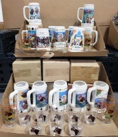 (2) Ctn Horse Steins & Glasses