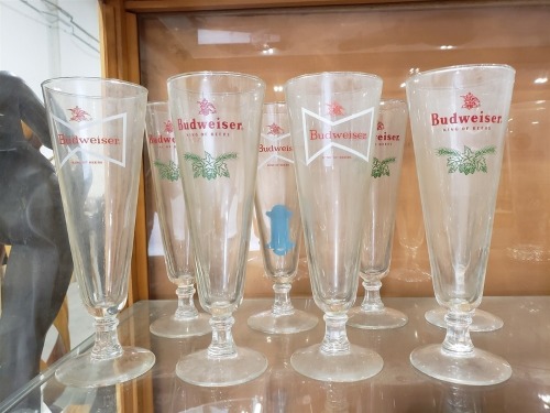 (8) Vintage Budweiser Beer Glass