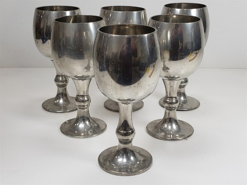 (6) Pewter Goblet