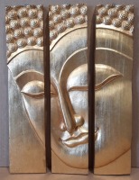 Wood Carved Face of Buddha