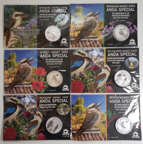 (6) 1oz Silver Commemorative Coins