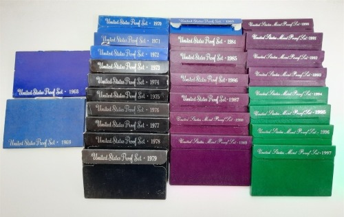 U.S. Proof Sets 1968-'79, '83-'97
