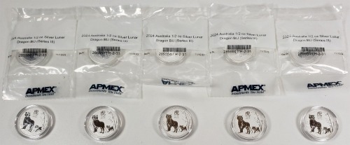 (10) 2022 & '24 Australian 1/2oz 50 Cent Silver Coins