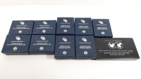 (11) U.S. Mint American Eagle Silver Proofs