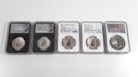(5) Apollo Commemorative Graded Coins