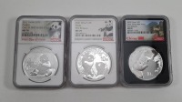 (3) China Silver Panda Coins