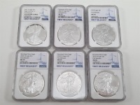 (6) Silver Eagle $1 Coins