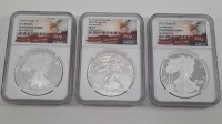 (3) American Eagle Silver $1 Coins