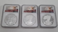 (3) American Eagle Silver $1 Coins