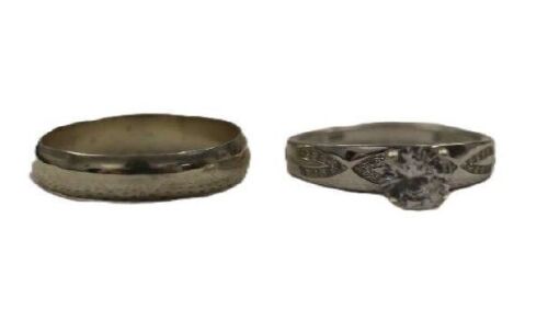 Silver Engagement Ring & Silver Cast Wedding Band (Laredo, TX)