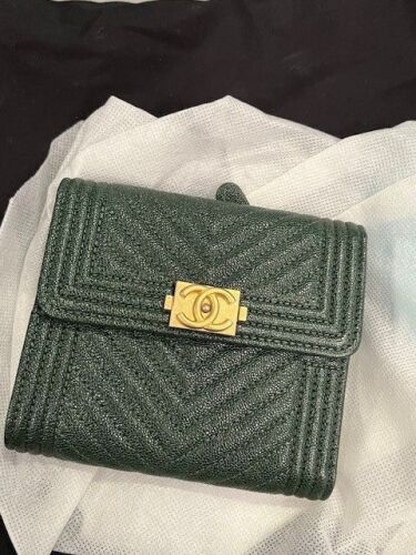Chanel Green Leather Boy Wallet (Laredo, TX)