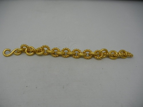 24KR Gold Round Link Bracelet (Pompano Beach, FL)