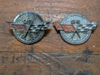 (2) Metal Corvette Logo