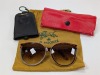 Sunglasses Marked "Christian Dior" & Small Leather Pouch