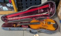 Violin Marked "Franz Stengel ANNO 1945" w/ Case & Bow