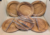 Wooden Plates & Carving/Serving Forks