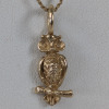 14K Yellow Gold Owl Necklace