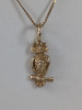 14K Yellow Gold Owl Necklace - 3