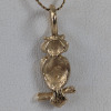 14K Yellow Gold Owl Necklace - 4