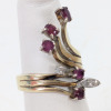 14K Yellow Gold (4) Diamond & (5) Pink Stone Ring - 2