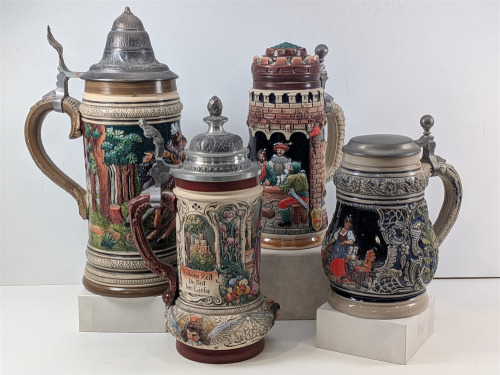(4) "Original The Walt" Beer Steins