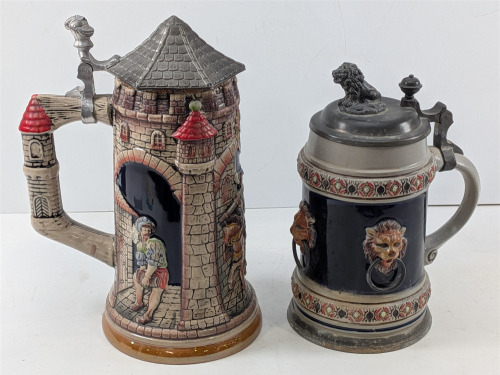 (2) "Beyer" Beer Steins