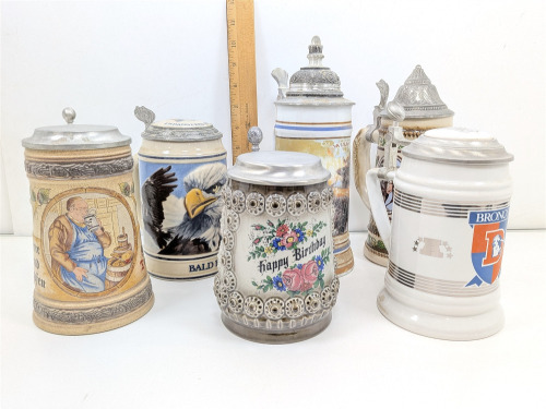 (6) Beer Steins