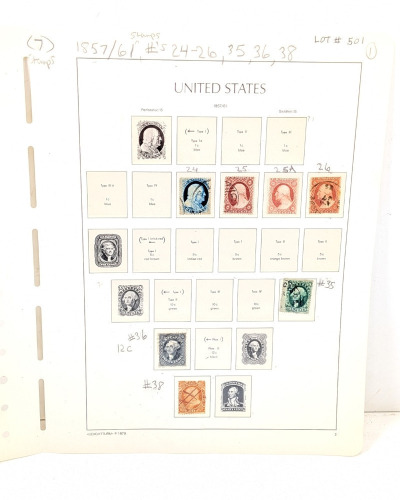 (7) U.S. 1857/61 Stamps