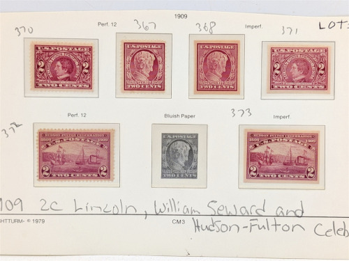U.S. 1909 2C Lincoln, William Seward and Hudson-Fulton Celebration Stamps