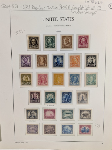 U.S. Regular Issue, Refill, Complete Set of 23 Unused Stamps