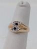14K Yellow Gold "S" Ring w/ Clear Stones - 3