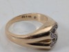 14K Yellow Gold "S" Ring w/ Clear Stones - 6