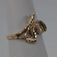 14K Yellow Gold Leaf Ring