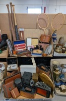 (2) Ctns Vintage Shaver, Sports Items, Pencils & Other Collectibles