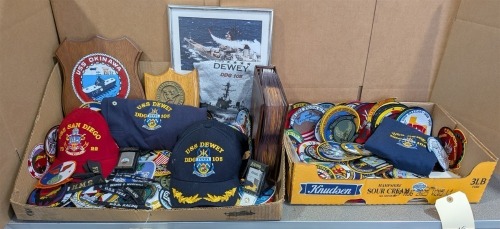 (2) Ctns Military Patches, Hats, & More